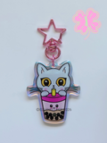 Boba with Big Milk Tea Keychain
