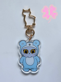 Boba in Blue Bear Outfit Keychain