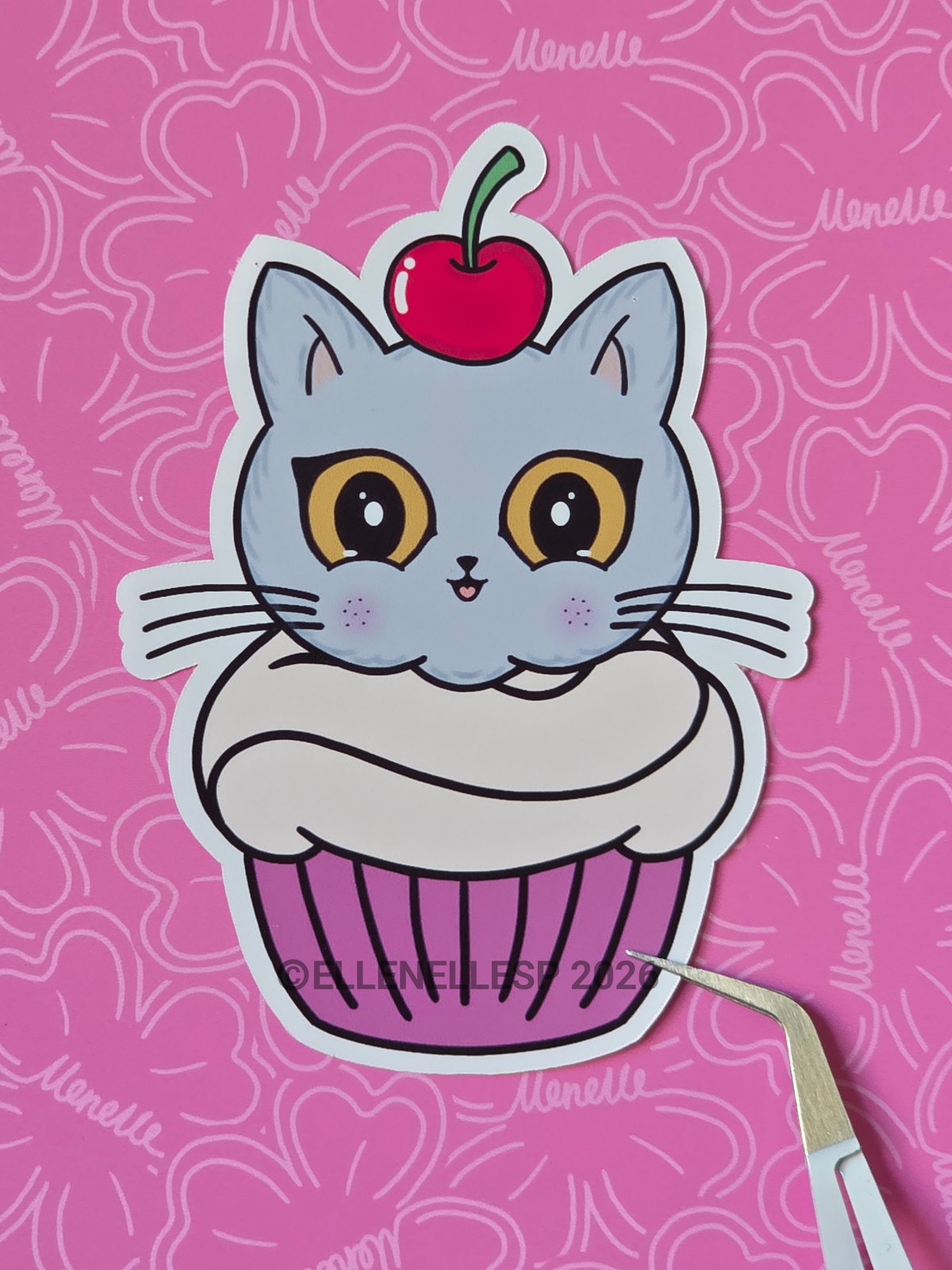 Boba Cupcake Sticker