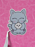 Boba Holding Bao Bun Sticker