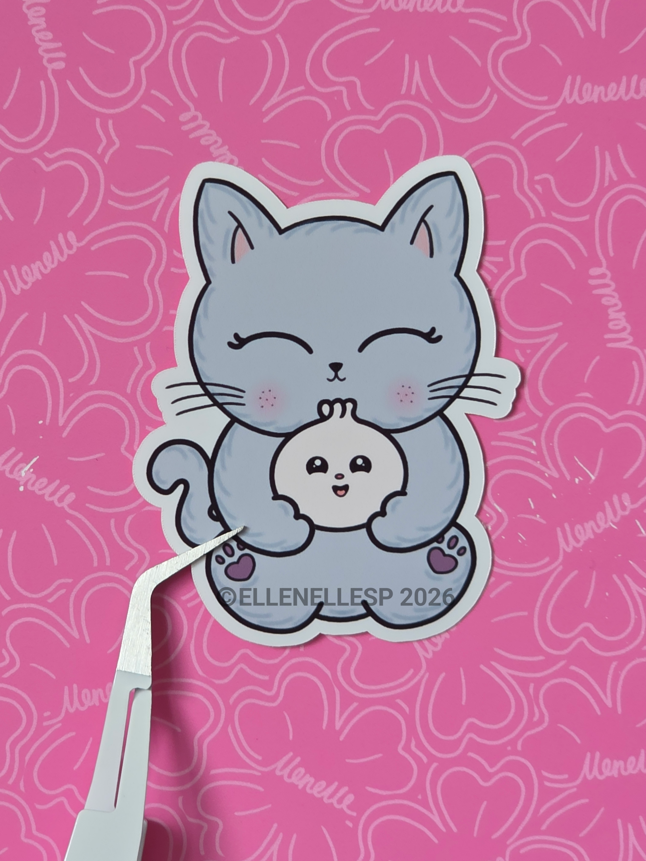 Boba Holding Bao Bun Sticker