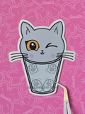 Boba In Glass Cup Sticker