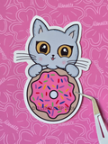 Boba Pink Donut Sticker