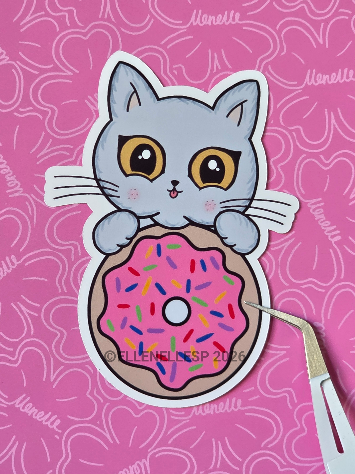 Boba Pink Donut Sticker