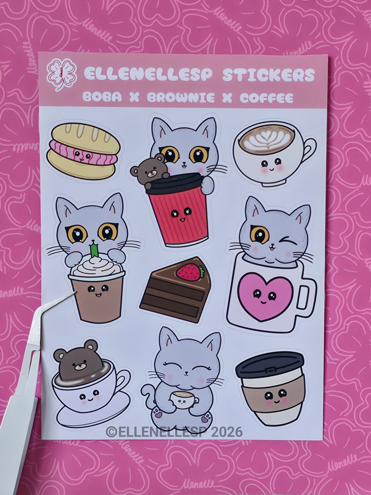 Boba x Brownie x Coffee Sticker Sheet