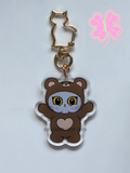 Boba in Brownie Bear Outfit Keychain