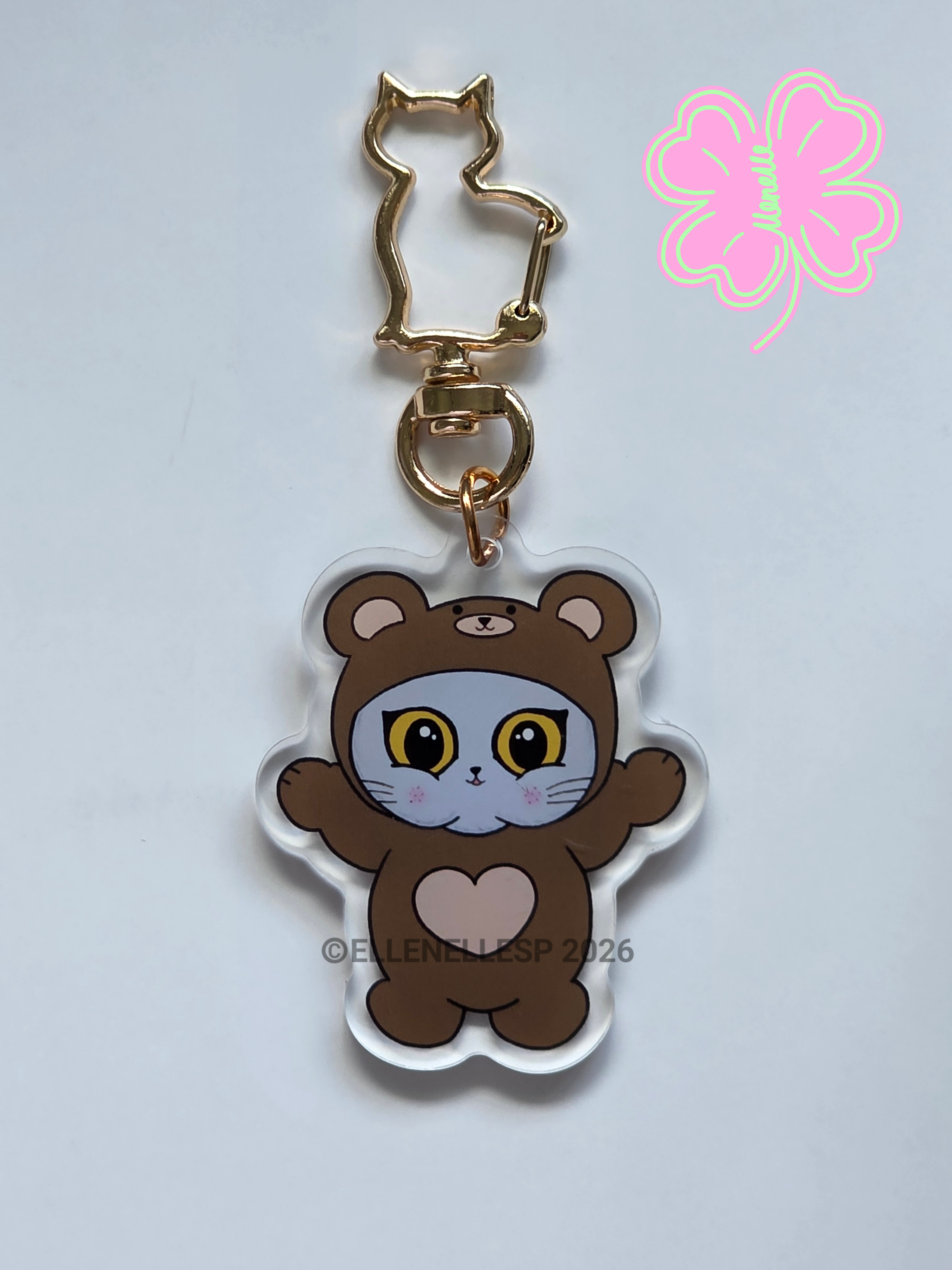 Boba in Brownie Bear Outfit Keychain