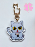 Boba Drinking Bubble Tea Keychain