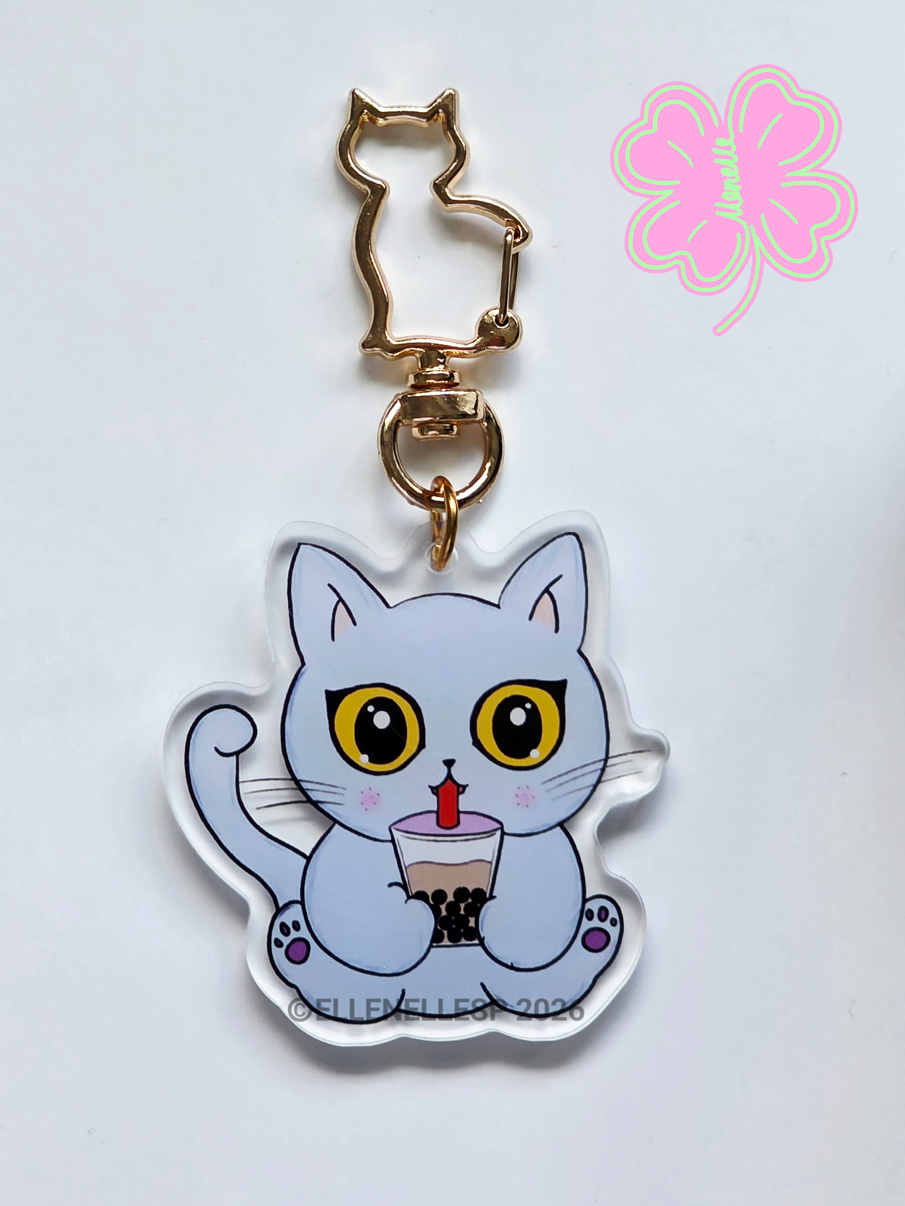 Boba Drinking Bubble Tea Keychain