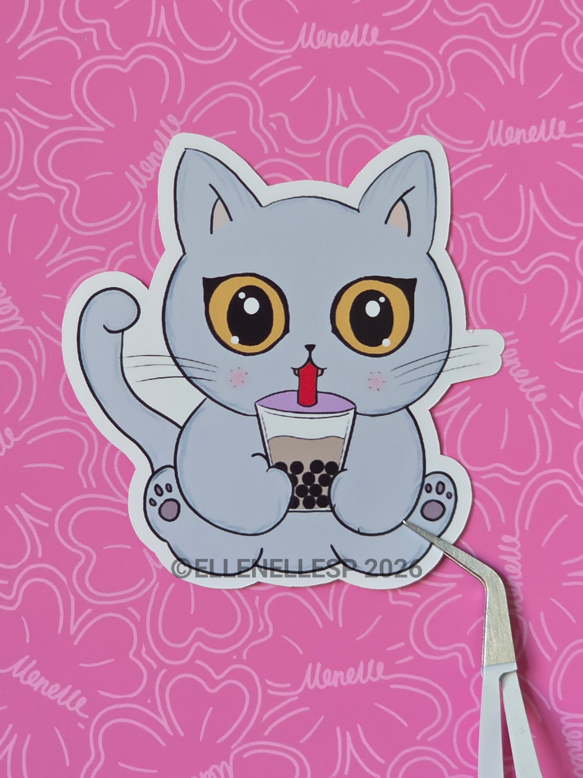 Boba Drinking Bubble Tea Sticker