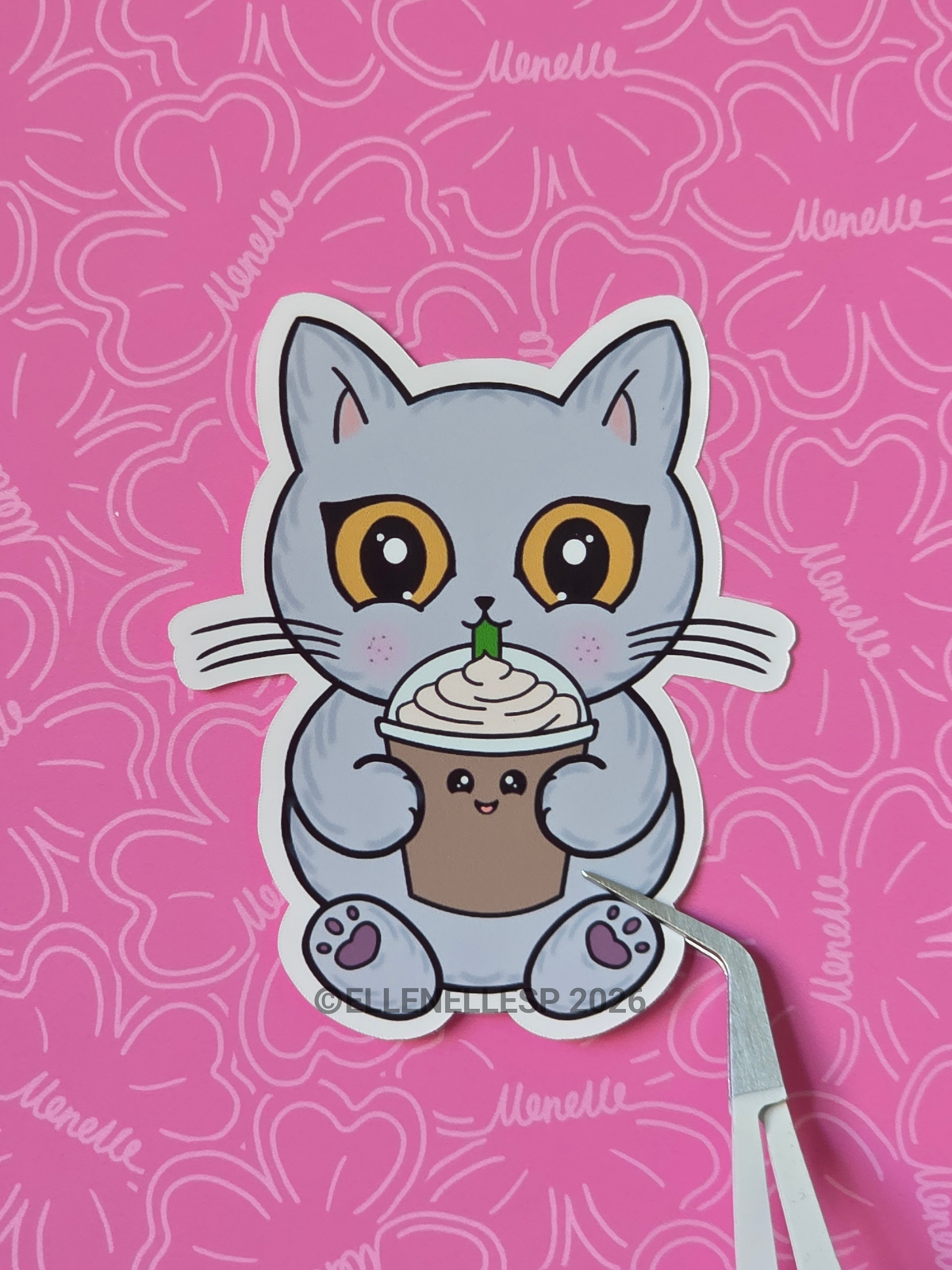 Boba Drinking Frappe Sticker