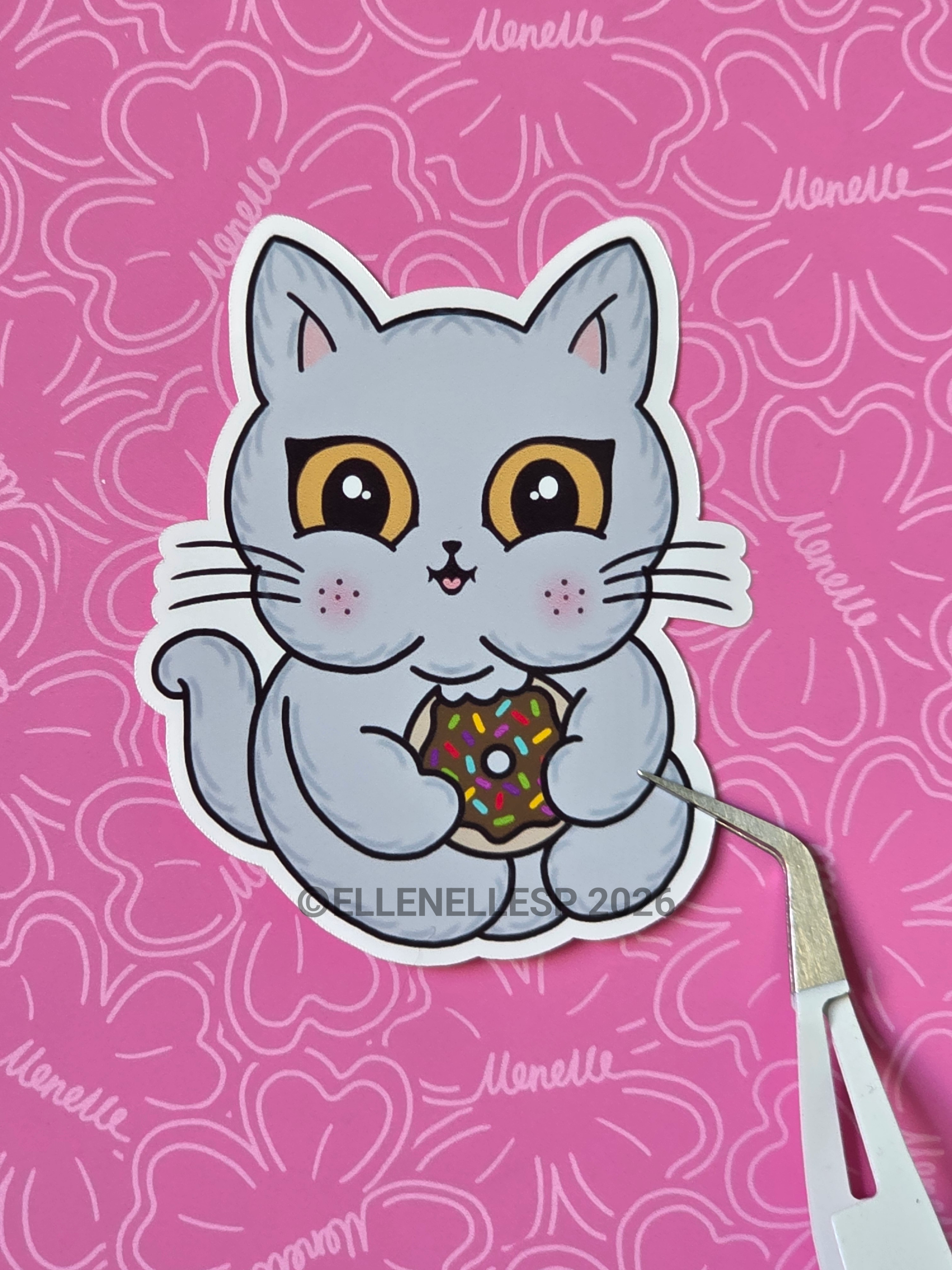 Boba Eating Donut Sticker