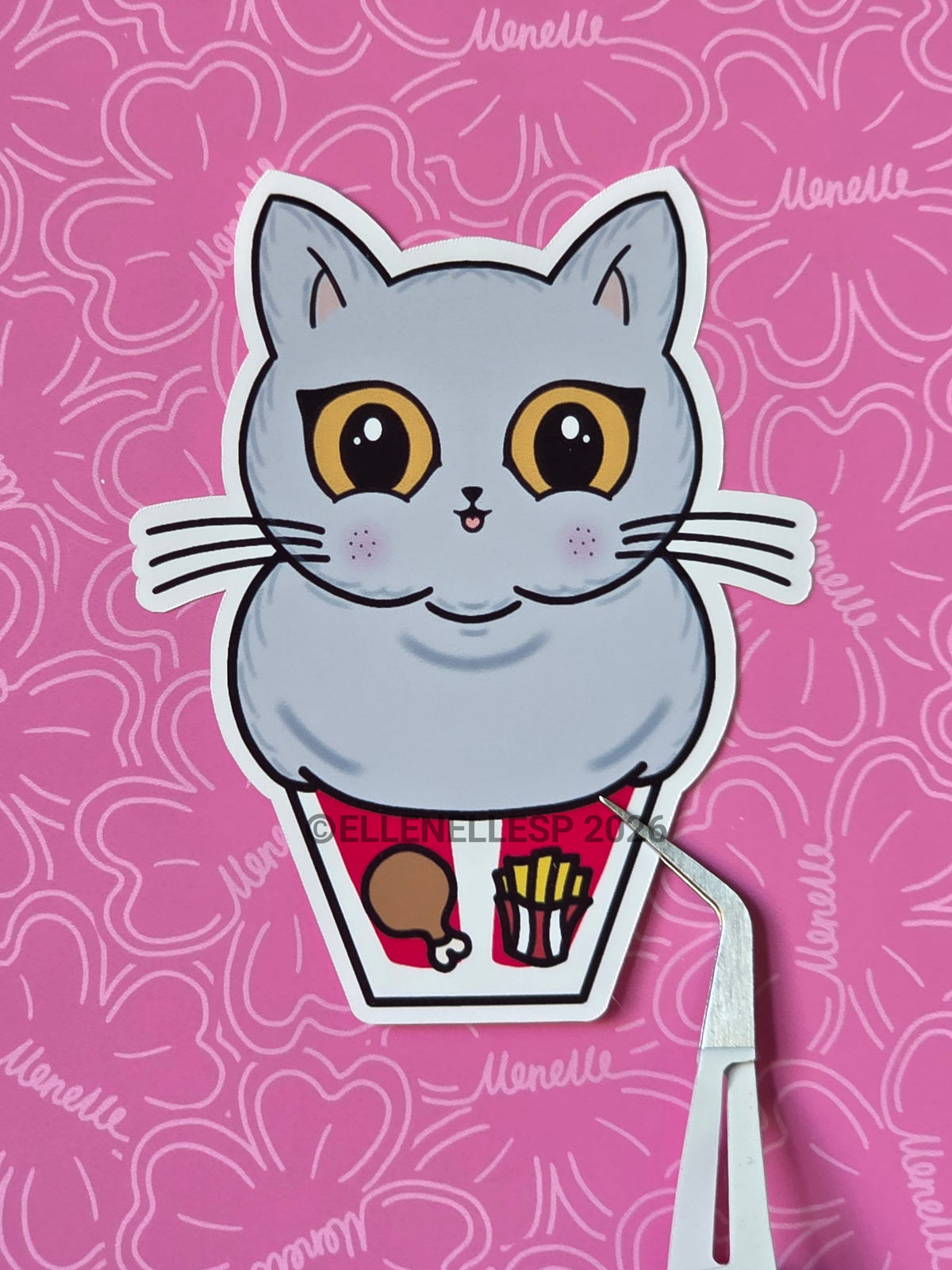 Boba Fried Chicken Bucket Sticker
