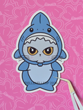 Boba Grumpy Shark Sticker