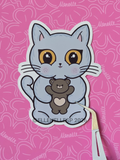 Boba Holding Brownie Bear Sticker