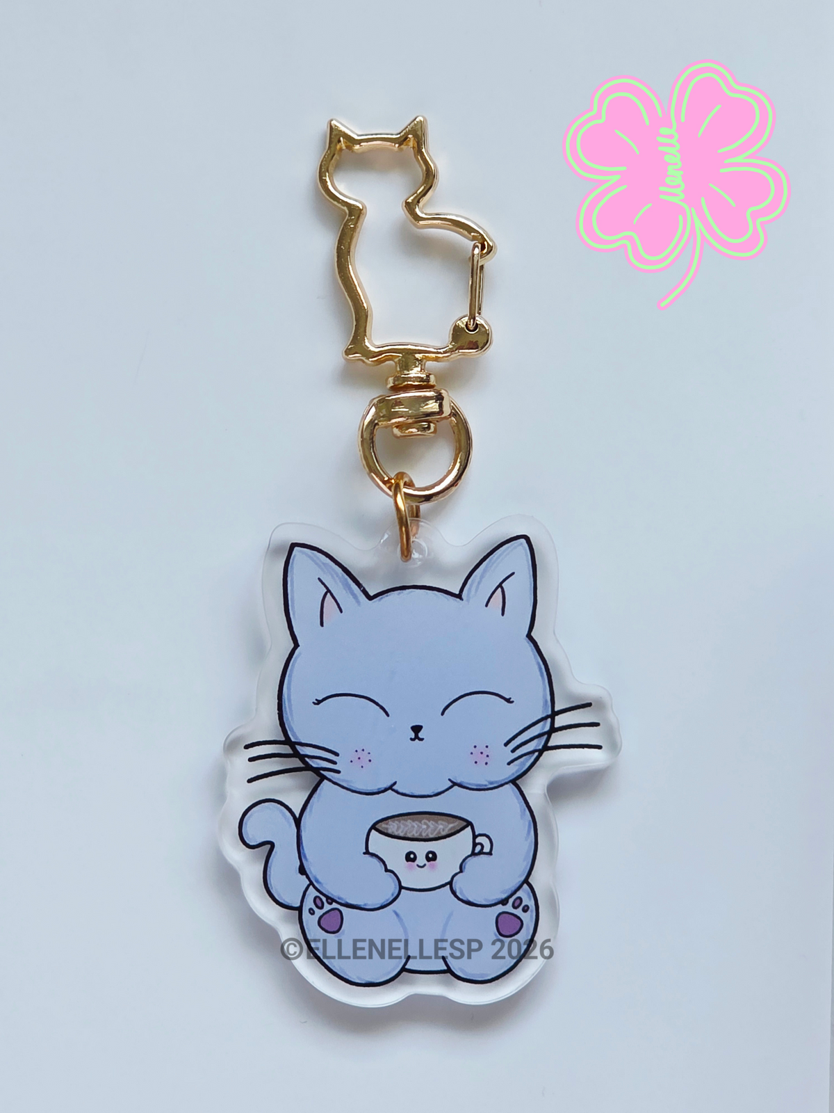 Boba Holding Coffee Cup Keychain