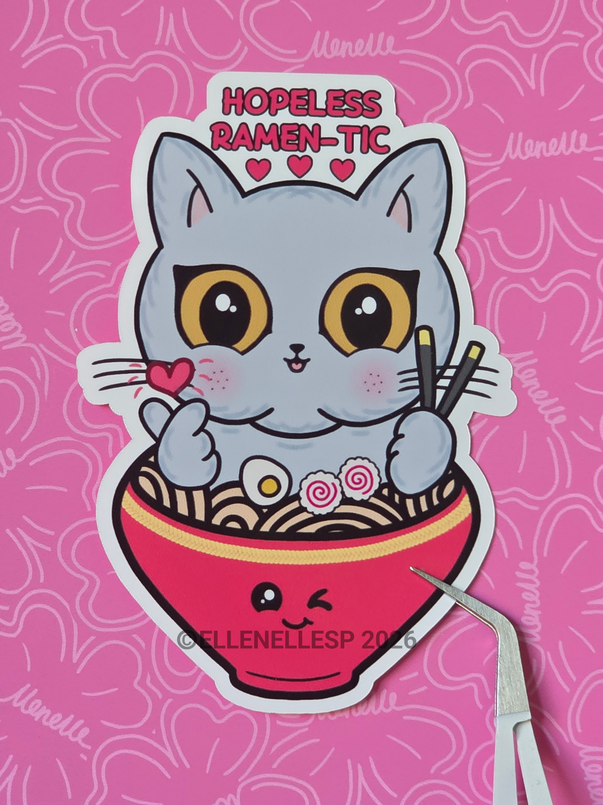 Boba Hopeless Ramen-tic Sticker