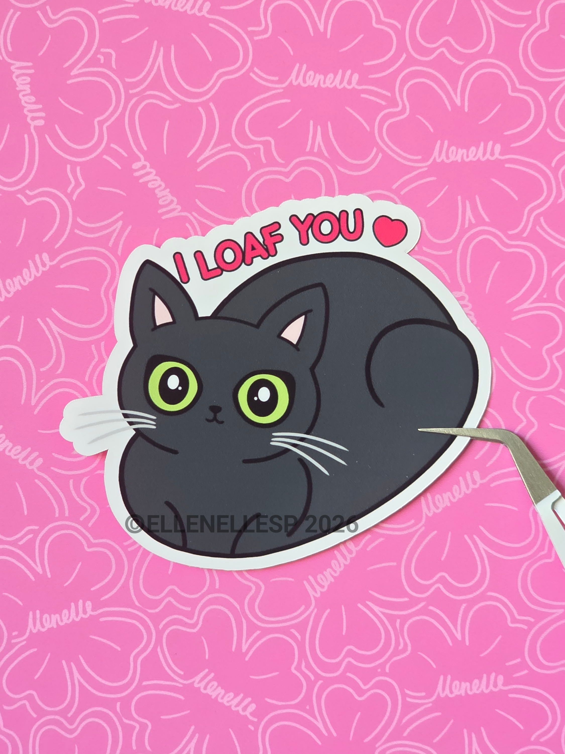 Shadow I Loaf You Sticker