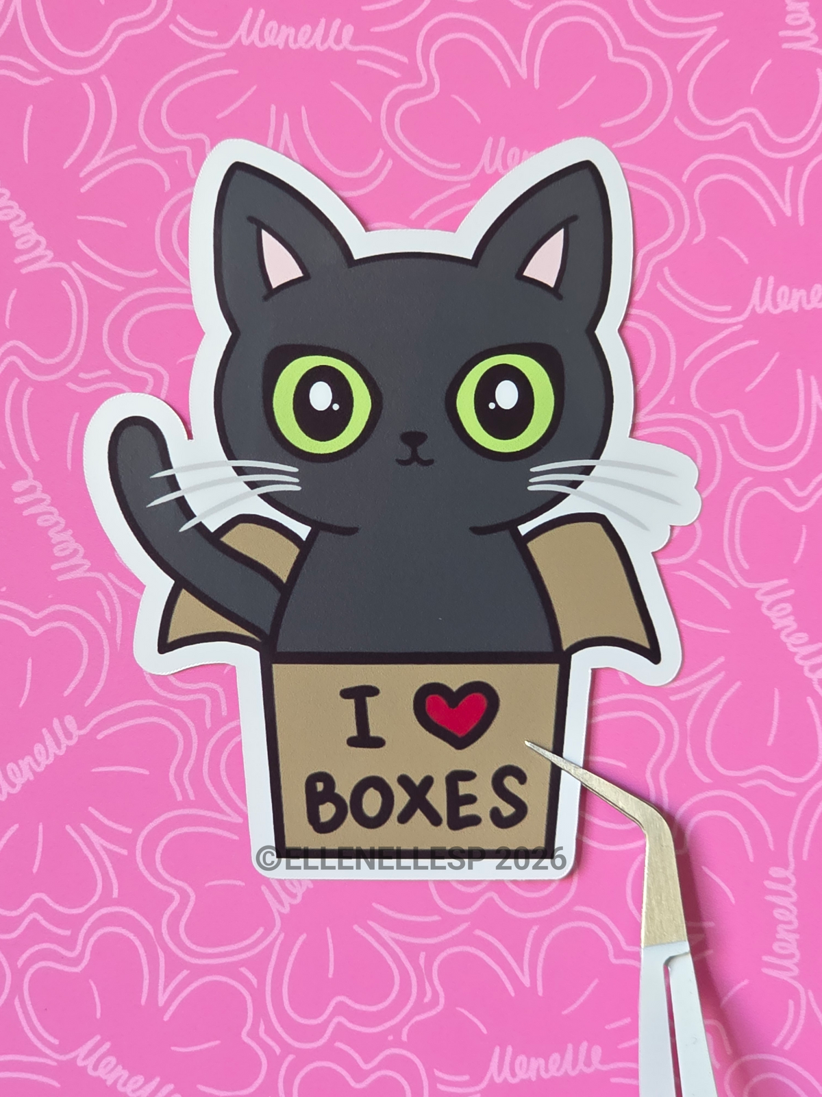 Shadow I Love Boxes Sticker