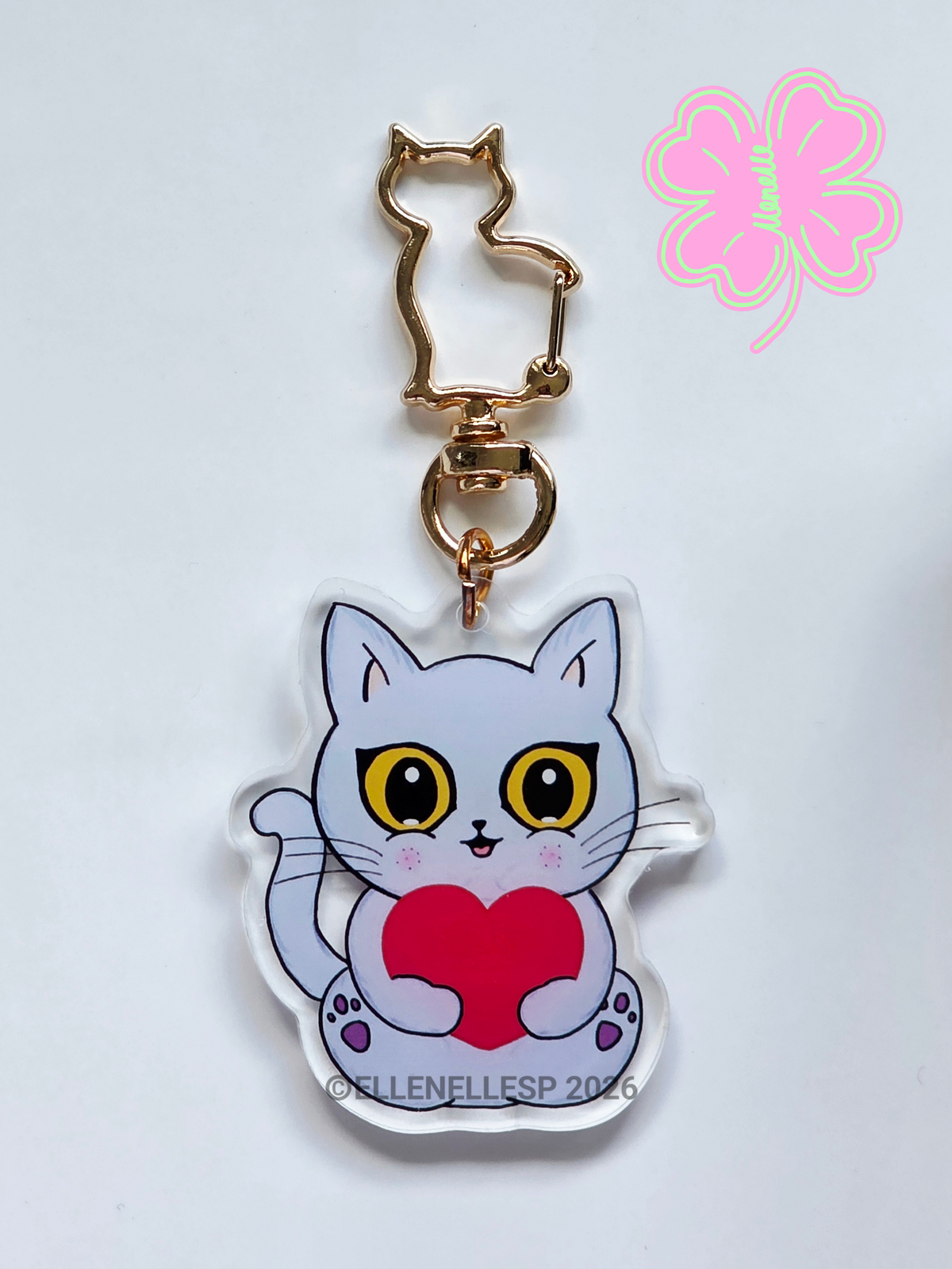 Boba with Love Heart Keychain