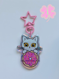 Boba Pink Donut Keychain