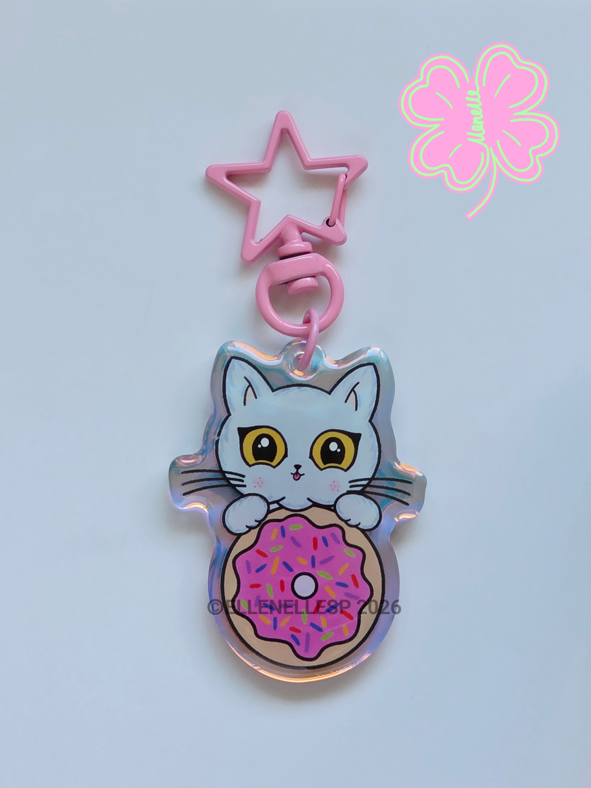 Boba Pink Donut Keychain