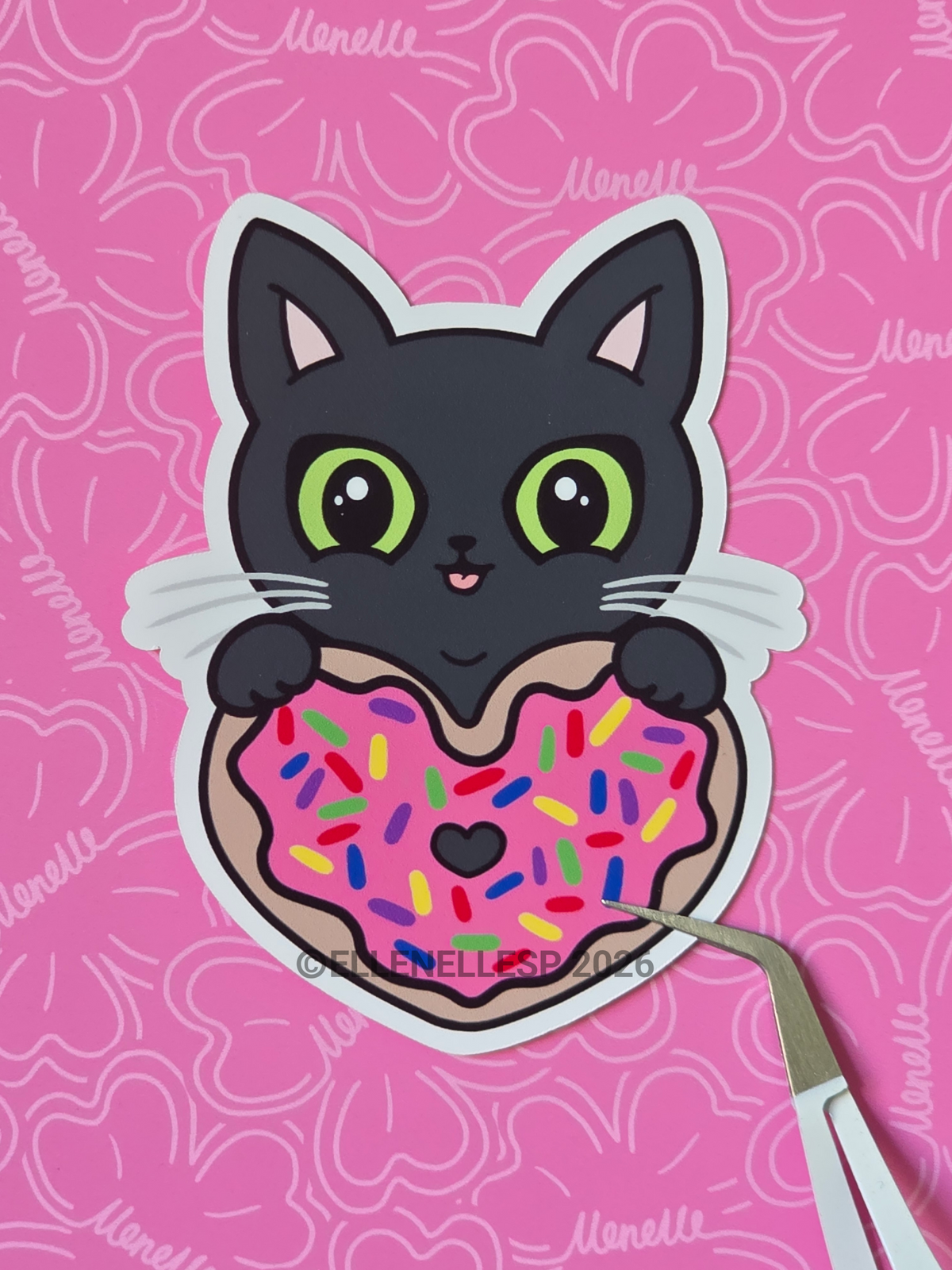 Shadow Heart Donut Sticker