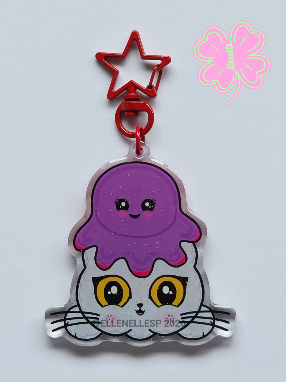 Boba Reversible Octopus Keychain