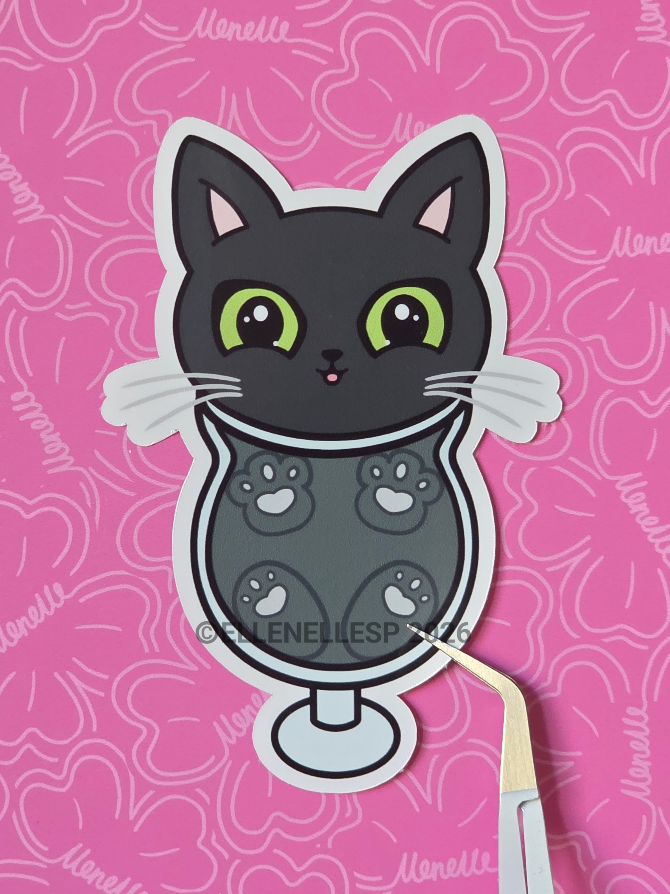 Shadow In Glass Cup Sticker