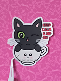 Shadow Keep Calm & Sip On Sticker