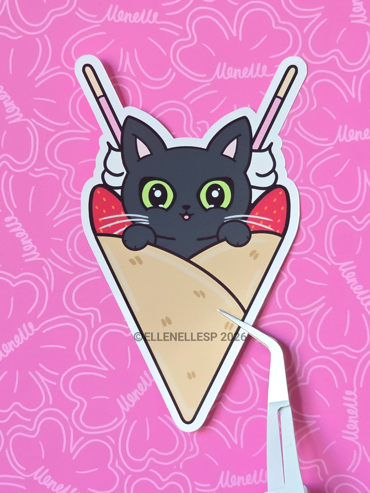 Shadow Strawberry Crepe Sticker